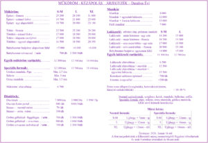 Árlista - Kézápolás, műköröm - Darabos Évi